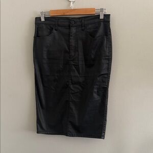 MNG Collection Black Embossed Denim Skirt